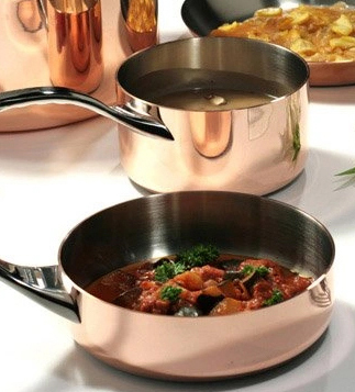 Contacto Padella Per Saltare In Rame Da 20 Cm, Multistrato 2,5 Mm, Adatta A Induzione, Manico Rivettato INOX